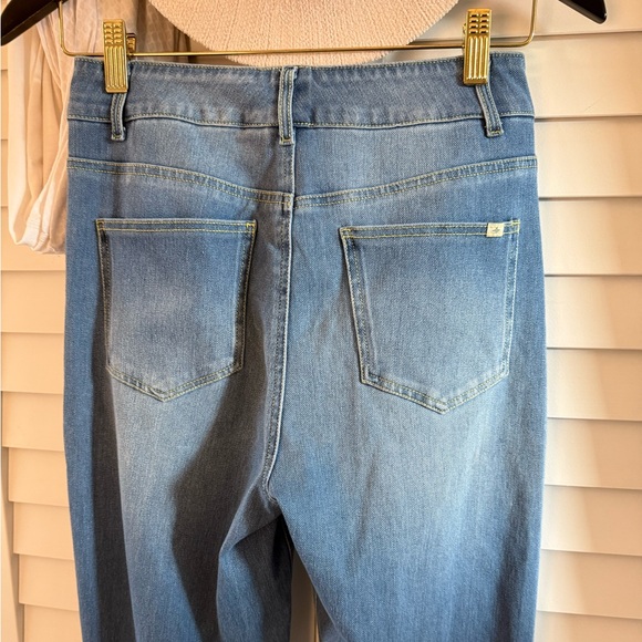 Halara Flex™ High Waisted Pockets Straight Leg Washed Casual Jeans Sz Small Tall - Picture 14 of 15
